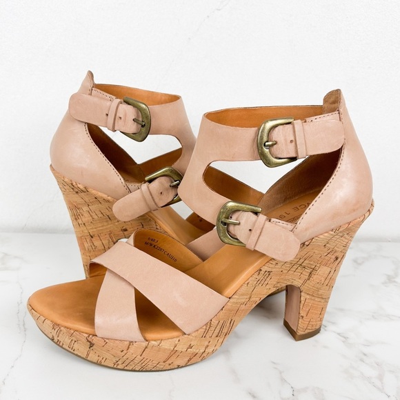 Kork-Ease Leather Strappy Heels Sz 9 - Picture 2 of 12